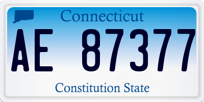 CT license plate AE87377