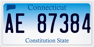 CT license plate AE87384