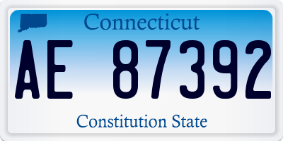 CT license plate AE87392
