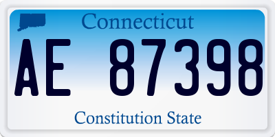 CT license plate AE87398