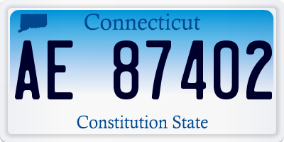 CT license plate AE87402