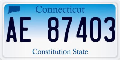 CT license plate AE87403