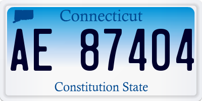 CT license plate AE87404