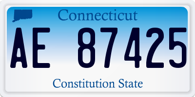 CT license plate AE87425