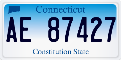 CT license plate AE87427