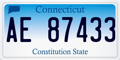 CT license plate AE87433