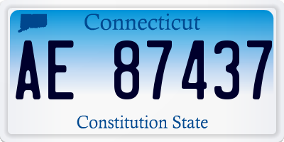 CT license plate AE87437