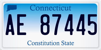 CT license plate AE87445