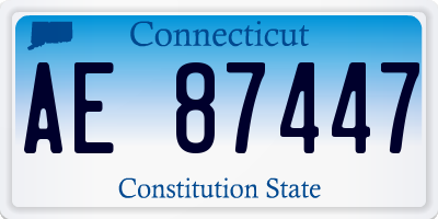 CT license plate AE87447