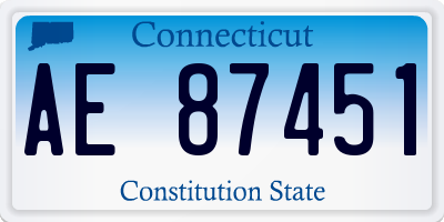 CT license plate AE87451