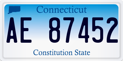 CT license plate AE87452