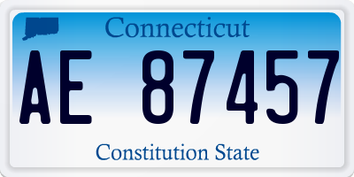 CT license plate AE87457