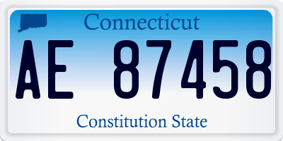 CT license plate AE87458