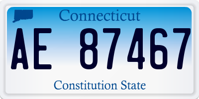 CT license plate AE87467