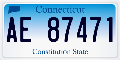 CT license plate AE87471