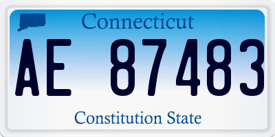 CT license plate AE87483