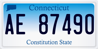 CT license plate AE87490