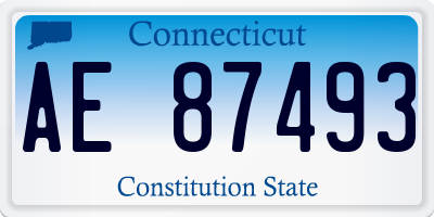 CT license plate AE87493