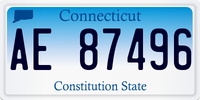 CT license plate AE87496