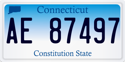 CT license plate AE87497
