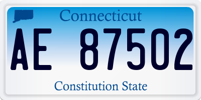 CT license plate AE87502