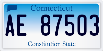 CT license plate AE87503