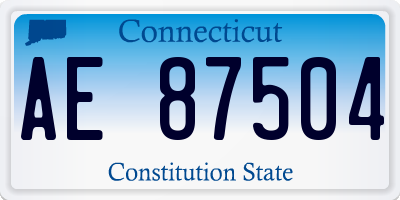 CT license plate AE87504