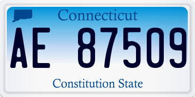 CT license plate AE87509