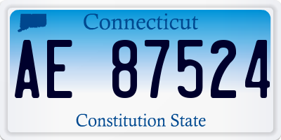 CT license plate AE87524