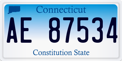 CT license plate AE87534