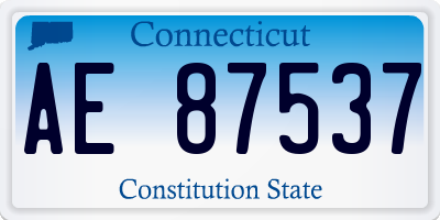 CT license plate AE87537