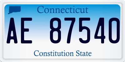 CT license plate AE87540