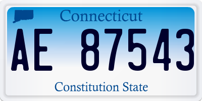 CT license plate AE87543