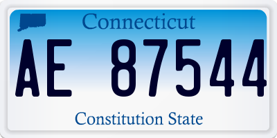 CT license plate AE87544