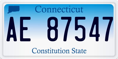 CT license plate AE87547