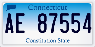 CT license plate AE87554