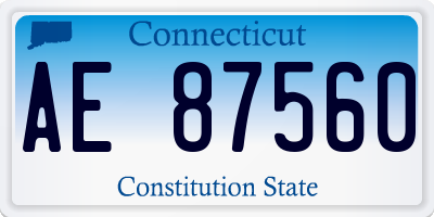 CT license plate AE87560