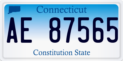 CT license plate AE87565