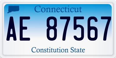 CT license plate AE87567