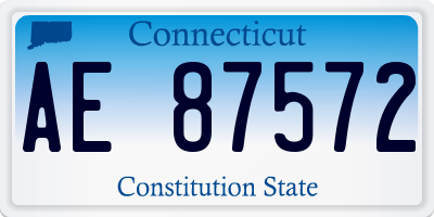 CT license plate AE87572