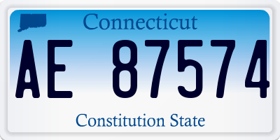 CT license plate AE87574