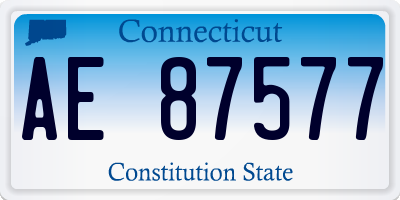 CT license plate AE87577