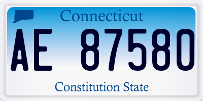 CT license plate AE87580