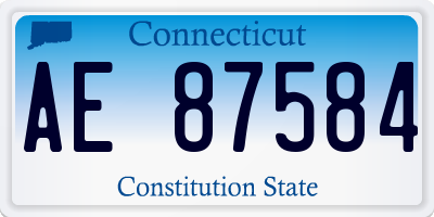 CT license plate AE87584