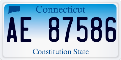 CT license plate AE87586