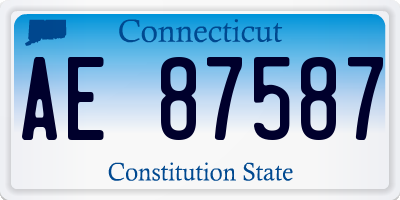 CT license plate AE87587