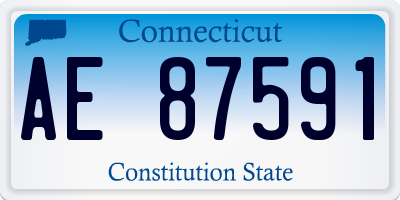 CT license plate AE87591