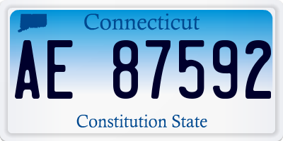 CT license plate AE87592