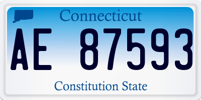 CT license plate AE87593