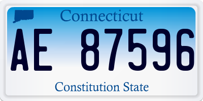 CT license plate AE87596